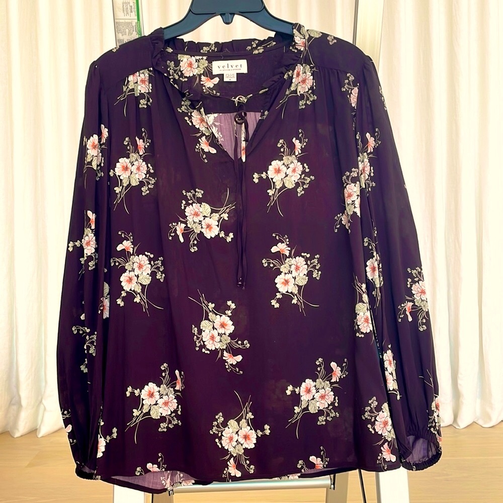 Velvet by Graham & Spencer Long Sleeve Floral Blouse